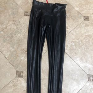 Spanx Faux Leather Leggings, L, Black